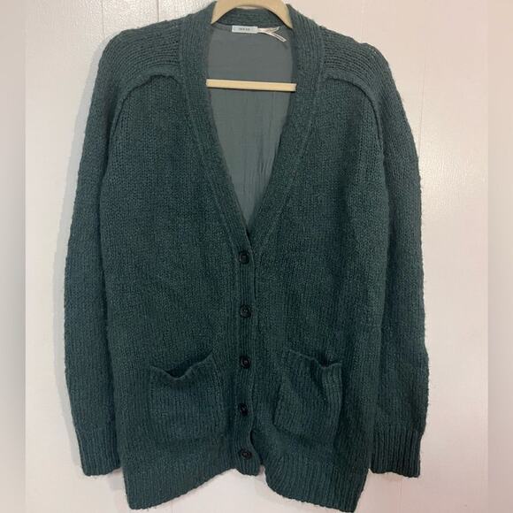 KIMCHI BLUE Green Wool Blend Cardigan Button Down Sweater Size S - Picture 1 of 14